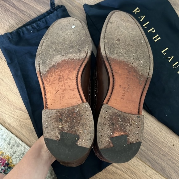 Ralph Lauren Sanderson Dark Brown Burnished Calf - men’s 10.5 - Picture 8 of 9